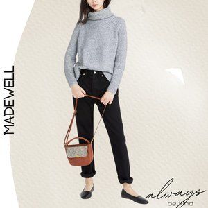 MADEWELL Chunky Turtleneck Boxy Sweater XS Colorfleck